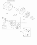 Blower HousingShrouds Flywheel Rewind Starter Diagram and Parts List for 206455-0115-E1  Briggs and Stratton Engine